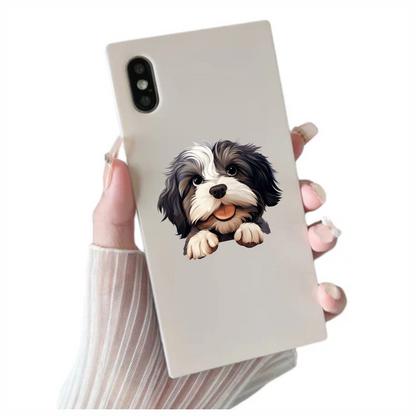 Black White Dog ShihTzu Cute Vinyl Sticker Decal
