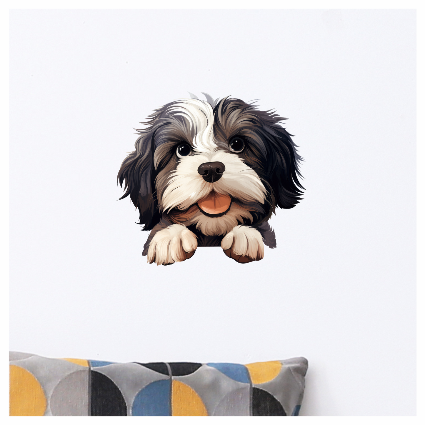 Black White Dog ShihTzu Cute Vinyl Sticker Decal
