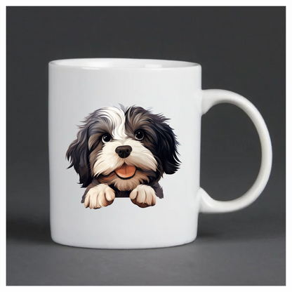 Black White Dog ShihTzu Cute Vinyl Sticker Decal