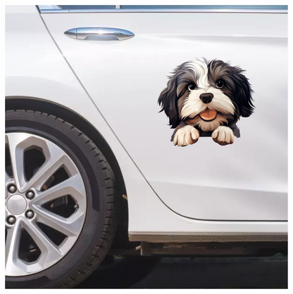 Black White Dog ShihTzu Cute Vinyl Sticker Decal