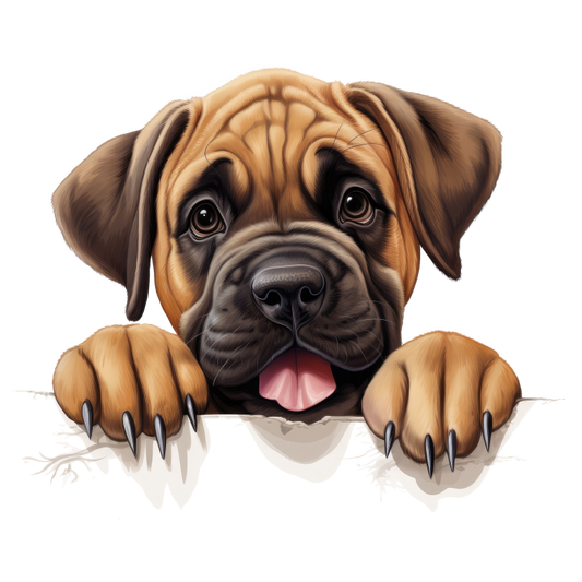 Brown Puppy Dog Bulldog Cute Vinyl Sticker Decal