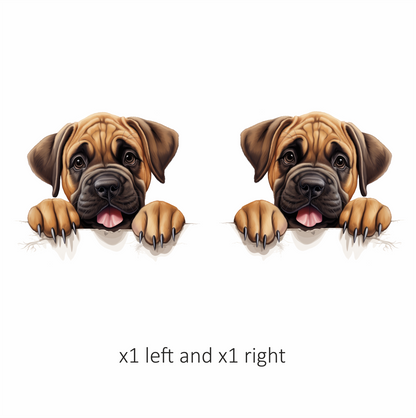 Brown Puppy Dog Bulldog Cute Vinyl Sticker Decal