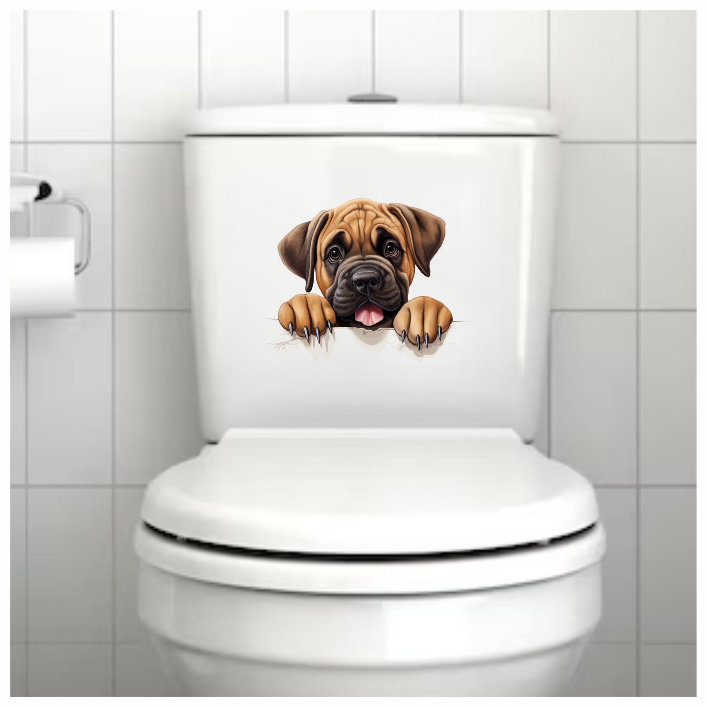 Brown Puppy Dog Bulldog Cute Vinyl Sticker Decal