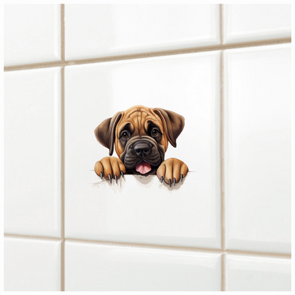 Brown Puppy Dog Bulldog Cute Vinyl Sticker Decal