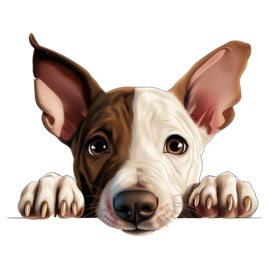 Brown White Dog Terrier Face Vinyl Sticker Decal
