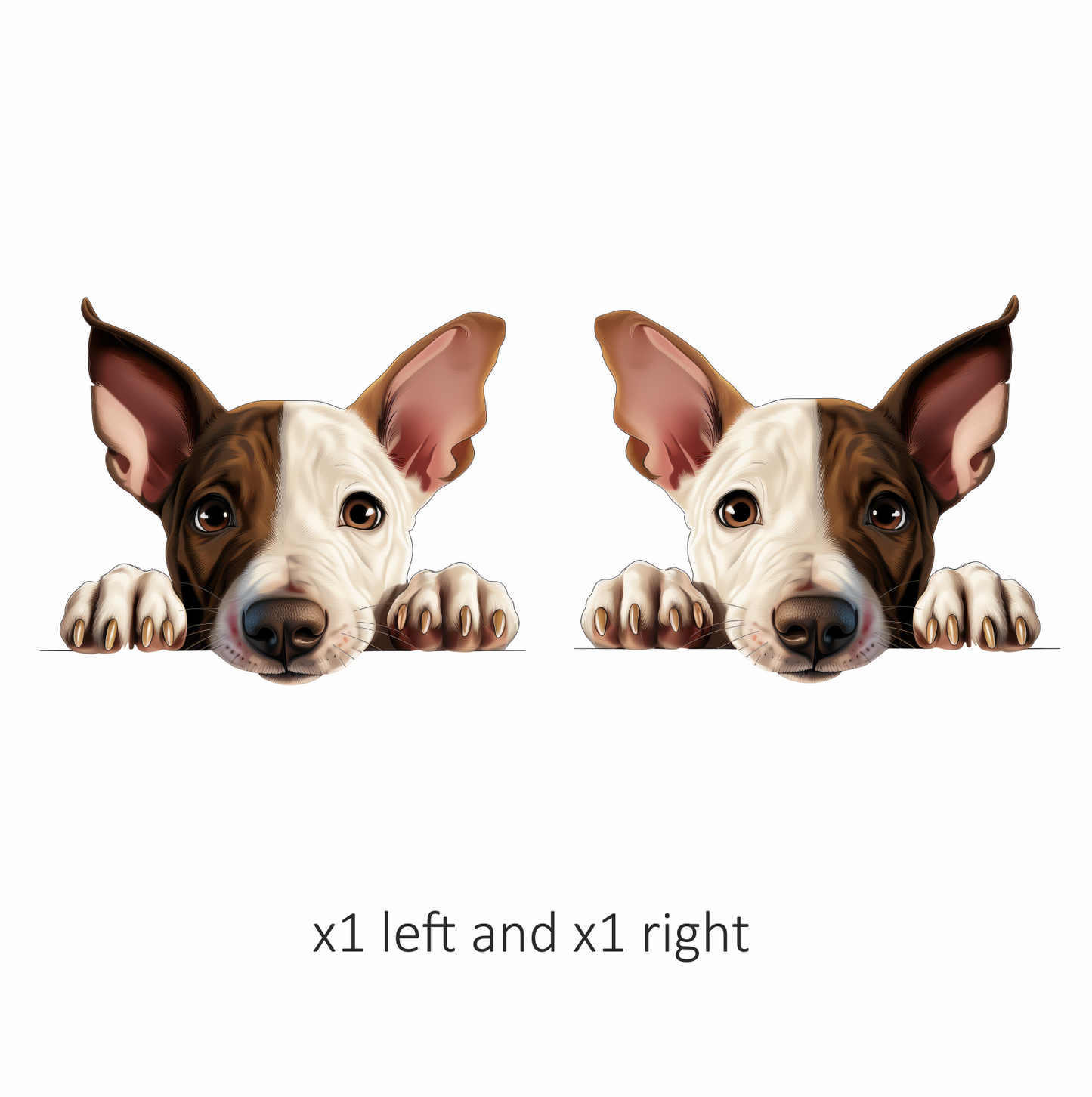 Brown White Dog Terrier Face Vinyl Sticker Decal