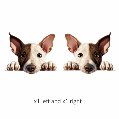 Brown White Dog Terrier Face Vinyl Sticker Decal