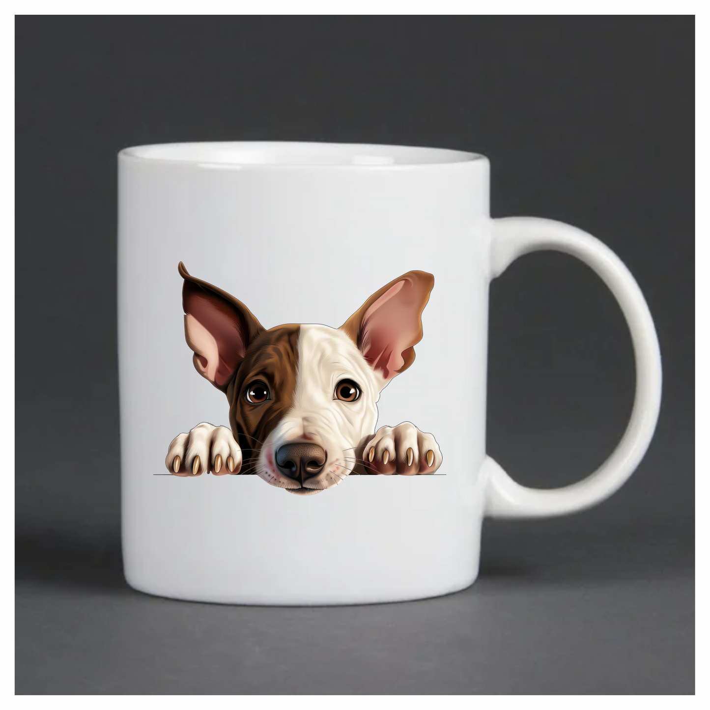 Brown White Dog Terrier Face Vinyl Sticker Decal