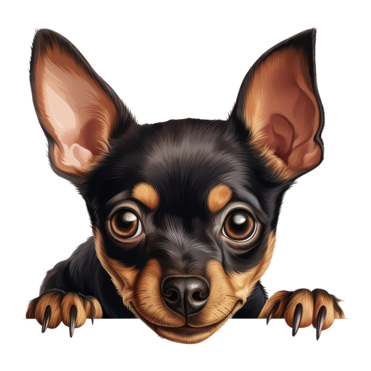 Black Brown Chihuahua Puppy Face Vinyl Sticker Decal