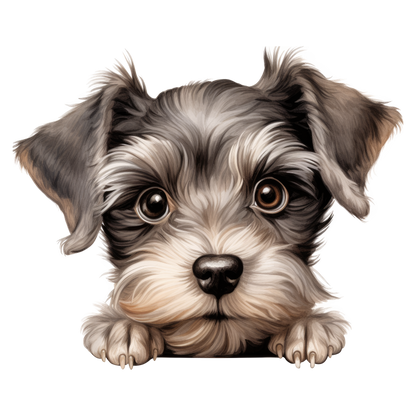 Gray Puppy Dog Terrier Cute Vinyl Sticker Decal