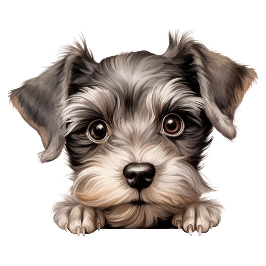 Gray Puppy Dog Terrier Cute Vinyl Sticker Decal