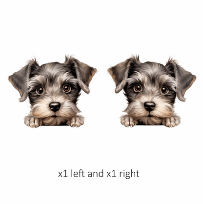 Gray Puppy Dog Terrier Cute Vinyl Sticker Decal
