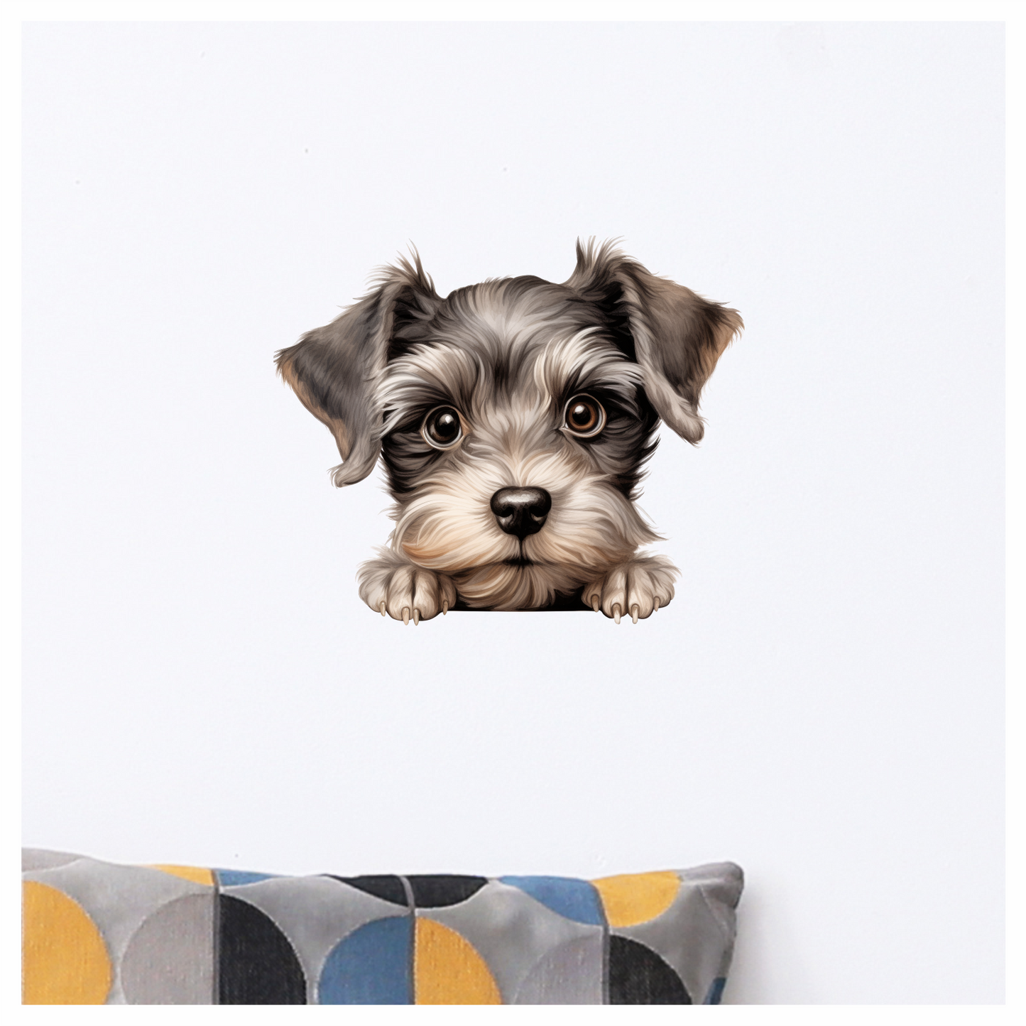 Gray Puppy Dog Terrier Cute Vinyl Sticker Decal