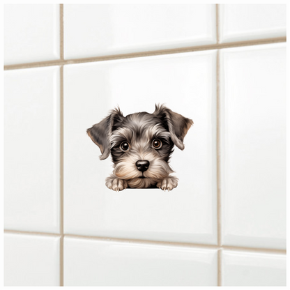 Gray Puppy Dog Terrier Cute Vinyl Sticker Decal
