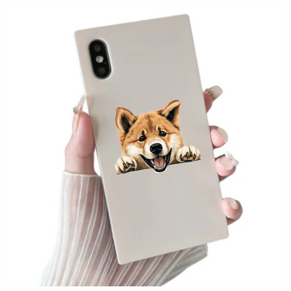 Brown Dog Puppy Happy Face Vinyl Sticker Decal