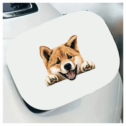 Brown Dog Puppy Happy Face Vinyl Sticker Decal
