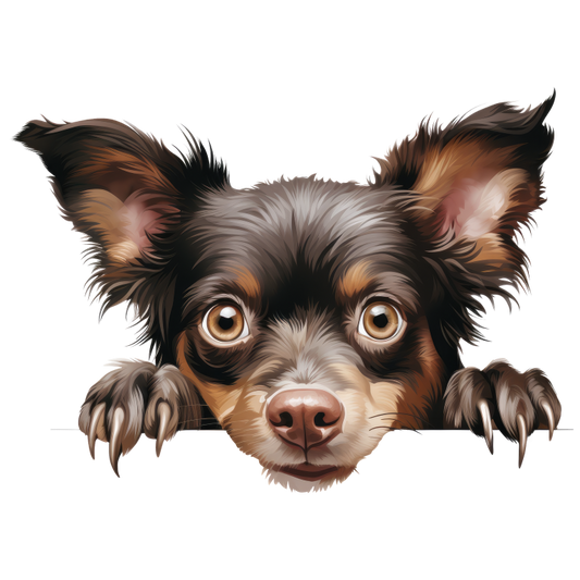 Brown Chihuahua Dog Face Paws Vinyl Sticker Decal