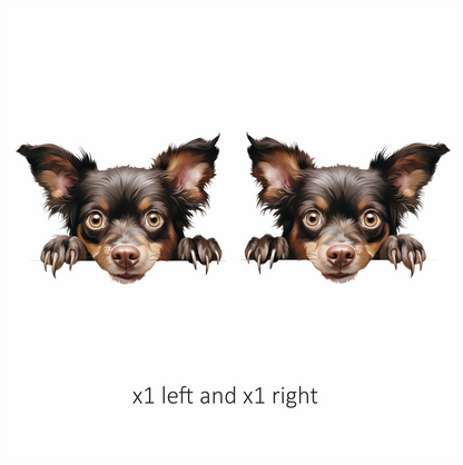 Brown Chihuahua Dog Face Paws Vinyl Sticker Decal