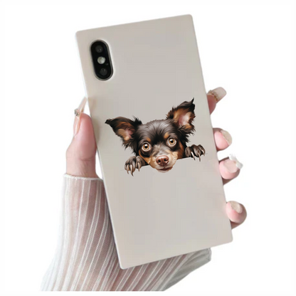 Brown Chihuahua Dog Face Paws Vinyl Sticker Decal