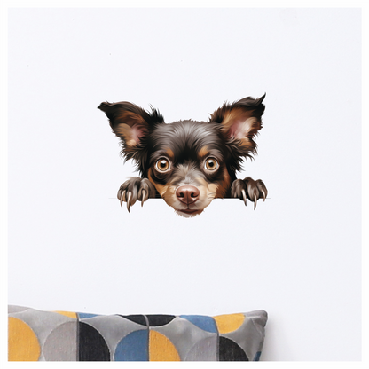 Brown Chihuahua Dog Face Paws Vinyl Sticker Decal