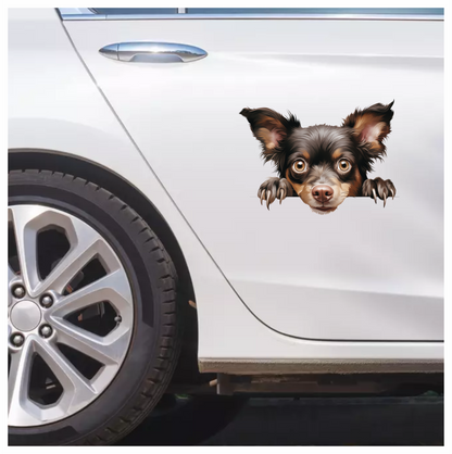 Brown Chihuahua Dog Face Paws Vinyl Sticker Decal