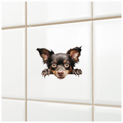 Brown Chihuahua Dog Face Paws Vinyl Sticker Decal