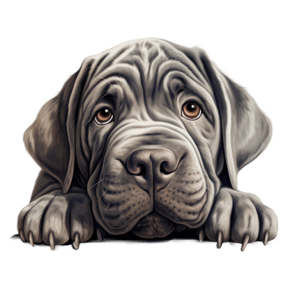 Grey Dog Mastiff Puppy Cute Vinyl Sticker Decal