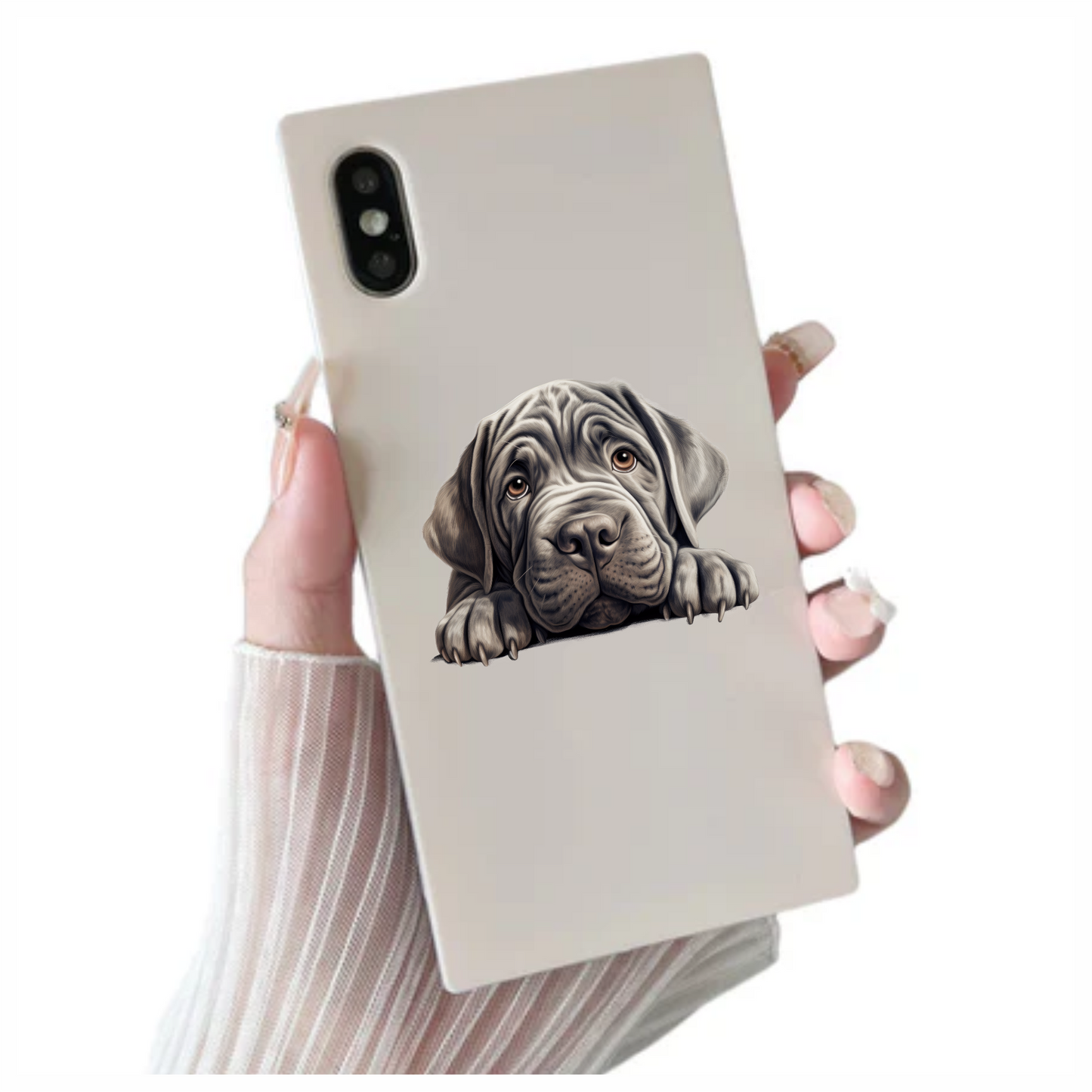 Grey Dog Mastiff Puppy Cute Vinyl Sticker Decal