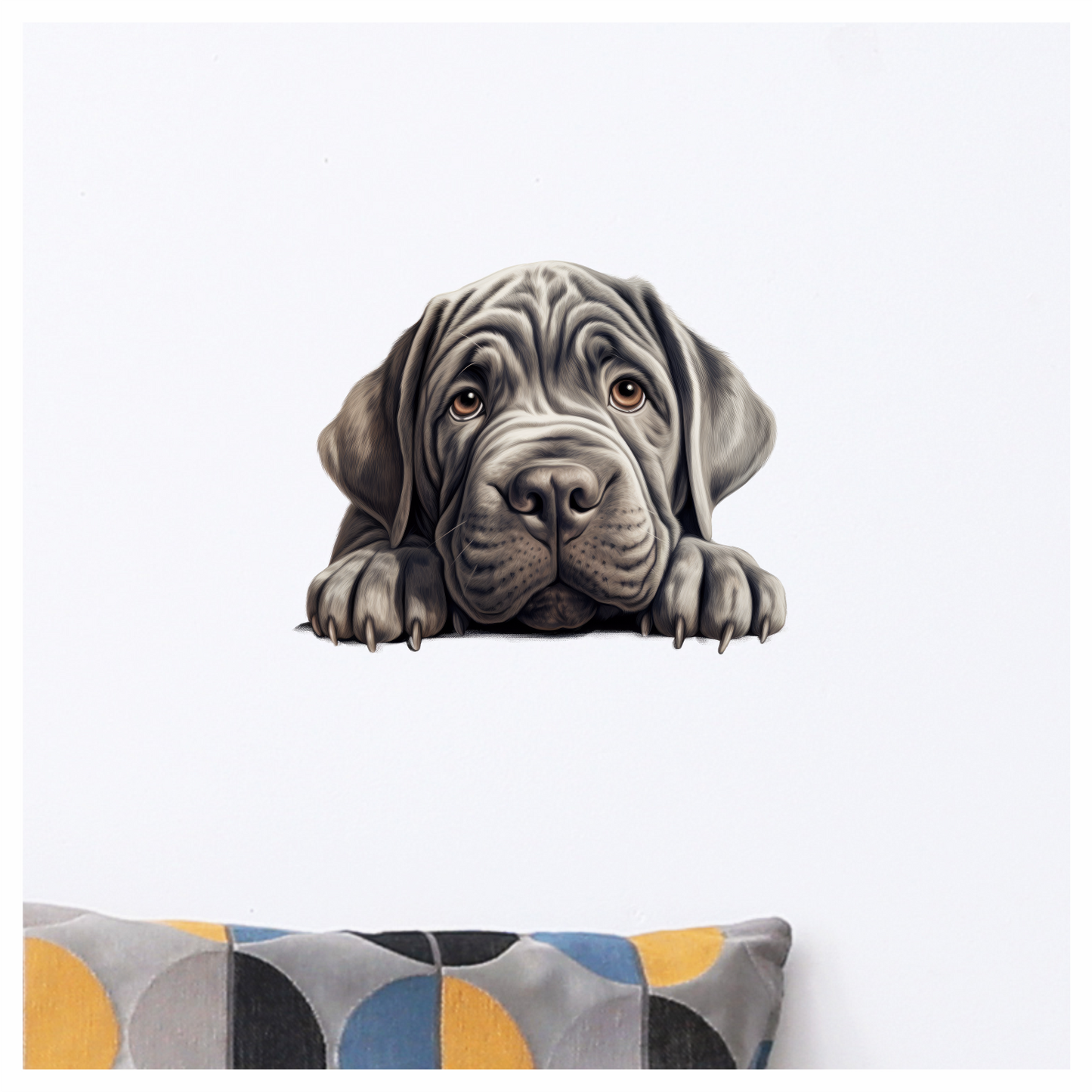 Grey Dog Mastiff Puppy Cute Vinyl Sticker Decal