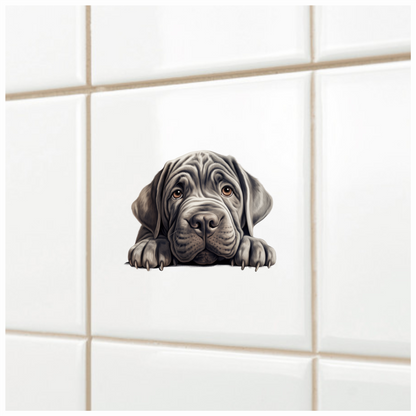 Grey Dog Mastiff Puppy Cute Vinyl Sticker Decal