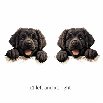 Black Dog Puppy Newfoundland Happy Vinyl Sticker Decal