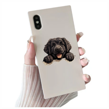 Black Dog Puppy Newfoundland Happy Vinyl Sticker Decal