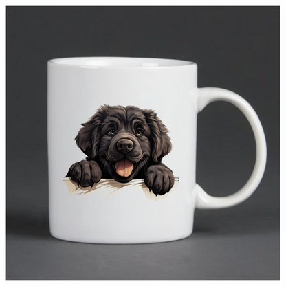 Black Dog Puppy Newfoundland Happy Vinyl Sticker Decal