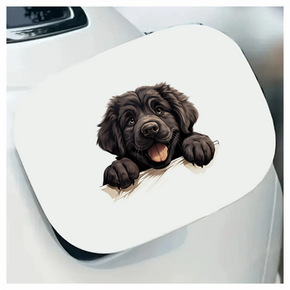 Black Dog Puppy Newfoundland Happy Vinyl Sticker Decal