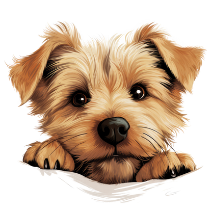 Brown Puppy Terrier Cute Face Vinyl Sticker Decal