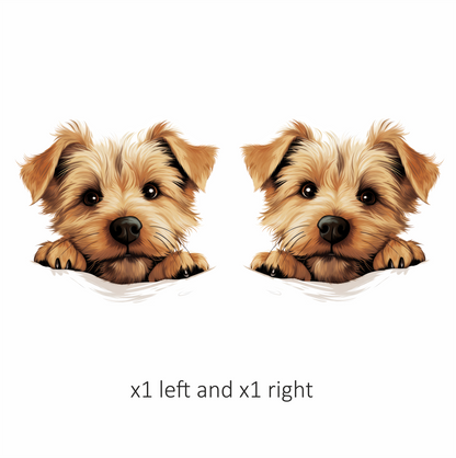 Brown Puppy Terrier Cute Face Vinyl Sticker Decal