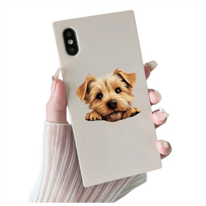 Brown Puppy Terrier Cute Face Vinyl Sticker Decal