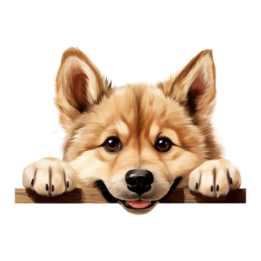 Brown Cute Dog Puppy Cartoon Vinyl Sticker Decal