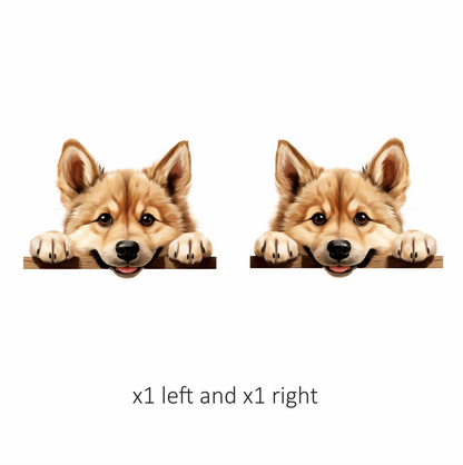 Brown Cute Dog Puppy Cartoon Vinyl Sticker Decal