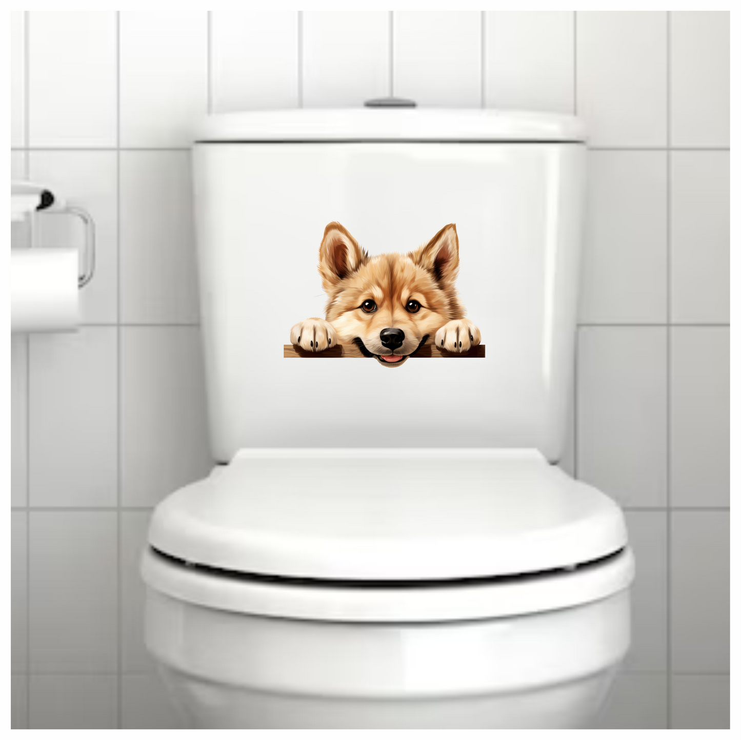 Brown Cute Dog Puppy Cartoon Vinyl Sticker Decal
