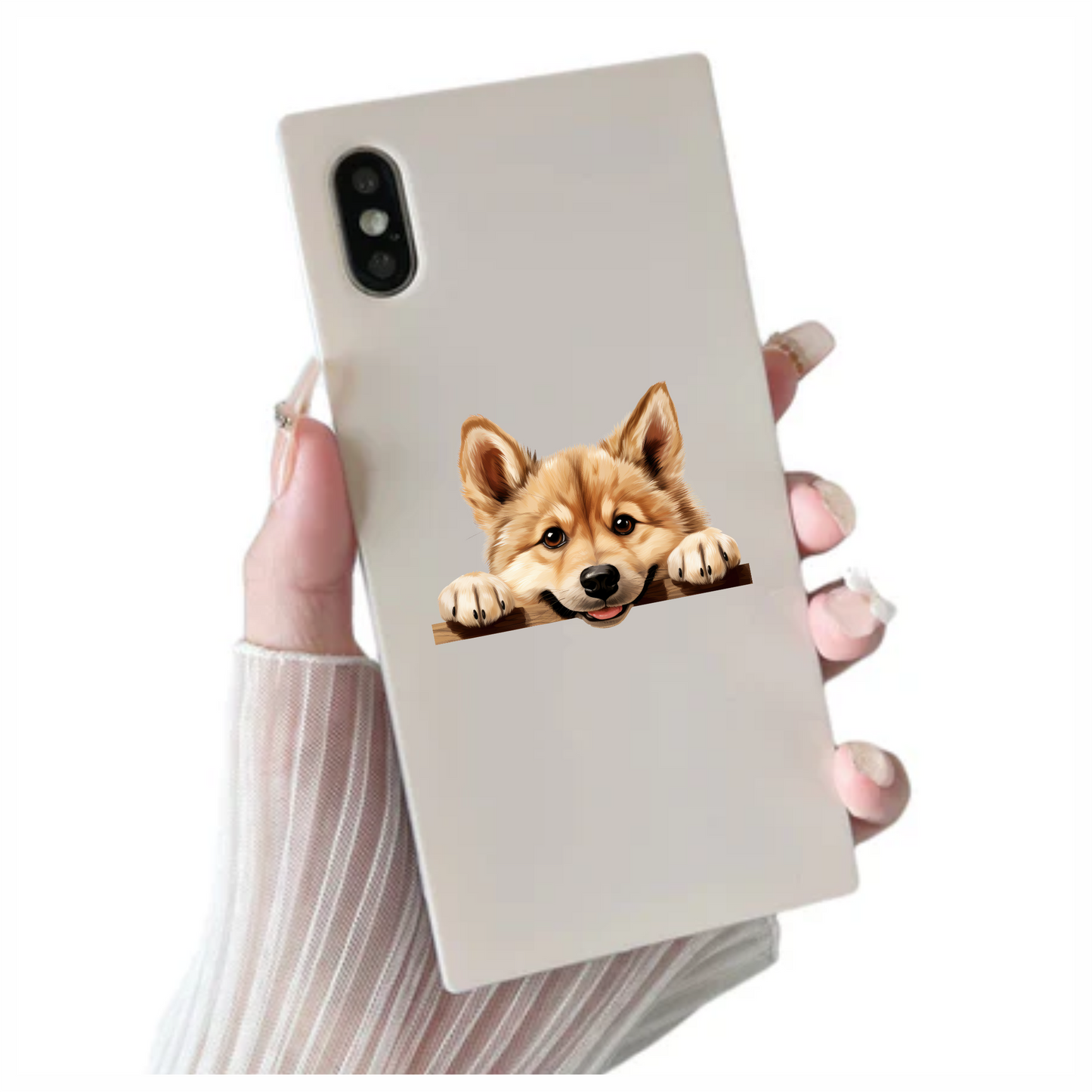 Brown Cute Dog Puppy Cartoon Vinyl Sticker Decal