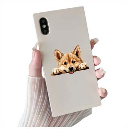 Brown Cute Dog Puppy Cartoon Vinyl Sticker Decal