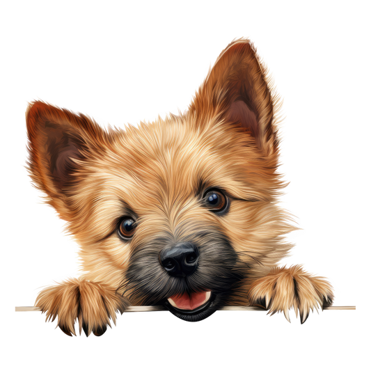 Brown Dog Terrier Puppy Cute Vinyl Sticker Decal