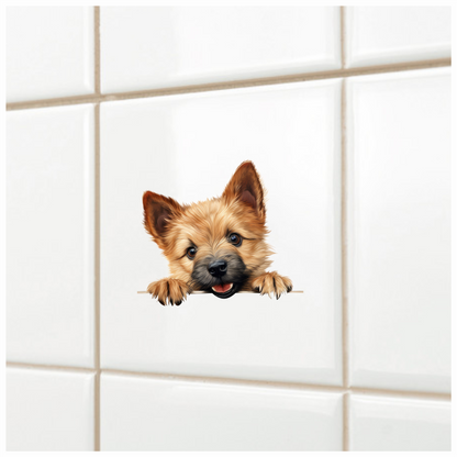 Brown Dog Terrier Puppy Cute Vinyl Sticker Decal
