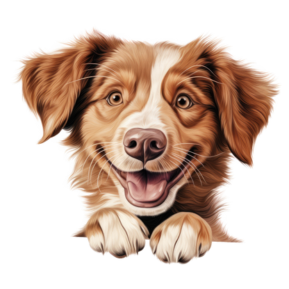 Brown Dog Happy Face Cartoon Vinyl Sticker Decal