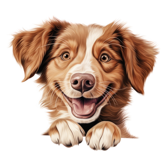 Brown Dog Happy Face Cartoon Vinyl Sticker Decal