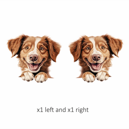 Brown Dog Happy Face Cartoon Vinyl Sticker Decal