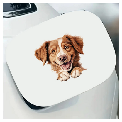 Brown Dog Happy Face Cartoon Vinyl Sticker Decal