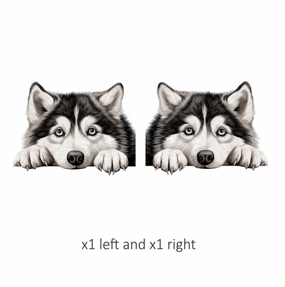 Black White Husky Dog Paws Vinyl Sticker Decal