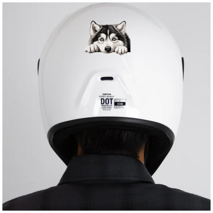 Black White Husky Dog Paws Vinyl Sticker Decal